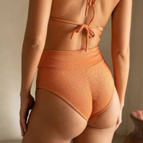 ‼️WOW‼️Montce Mauve Sparkle High Rise Bikini Bottom - S new with tags‼️ - Picture 16 of 16